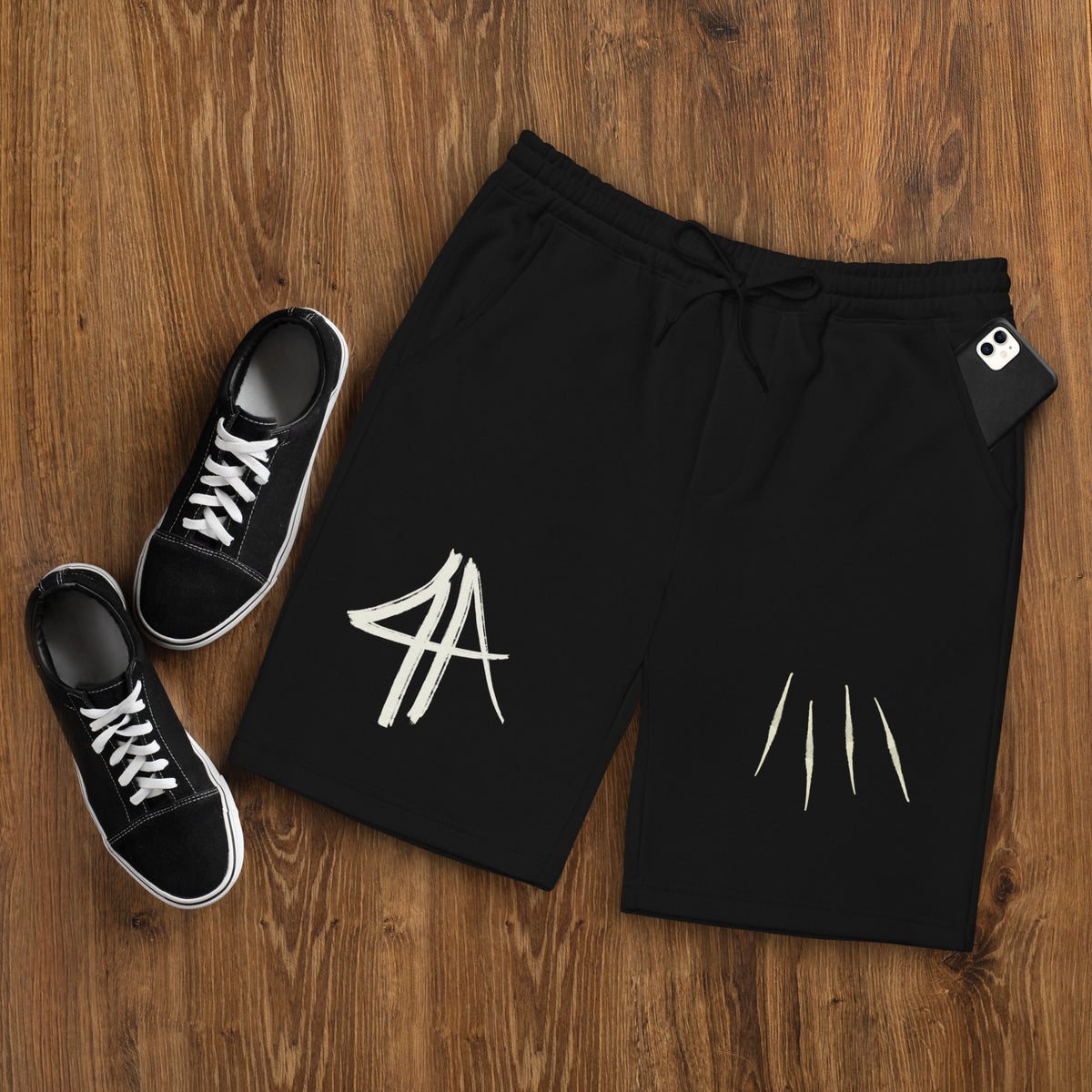 '4A' Ink Signature Fleece Shorts